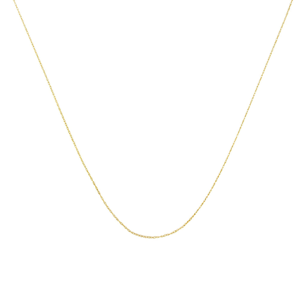 10K Gold 0.5mm Slender Fine Rope Chain Necklace 18 Inch-2