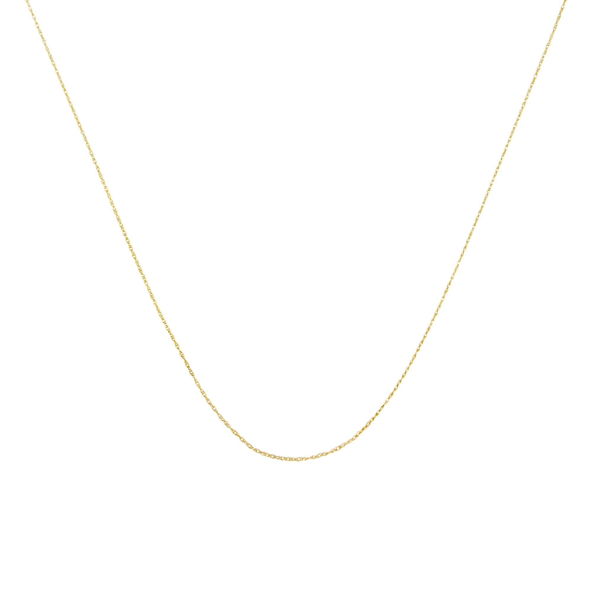 10K Gold 0.5mm Slender Fine Rope Chain Necklace 18 Inch-2
