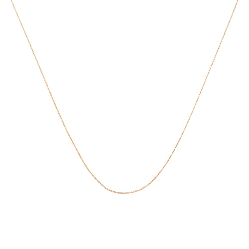 10K Gold 0.5mm Slender Fine Rope Chain Necklace 18 Inch-0