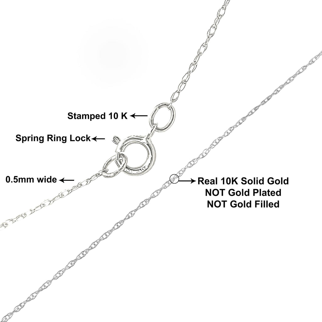10K Gold 0.5mm Slender Fine Rope Chain Necklace 18 Inch-4