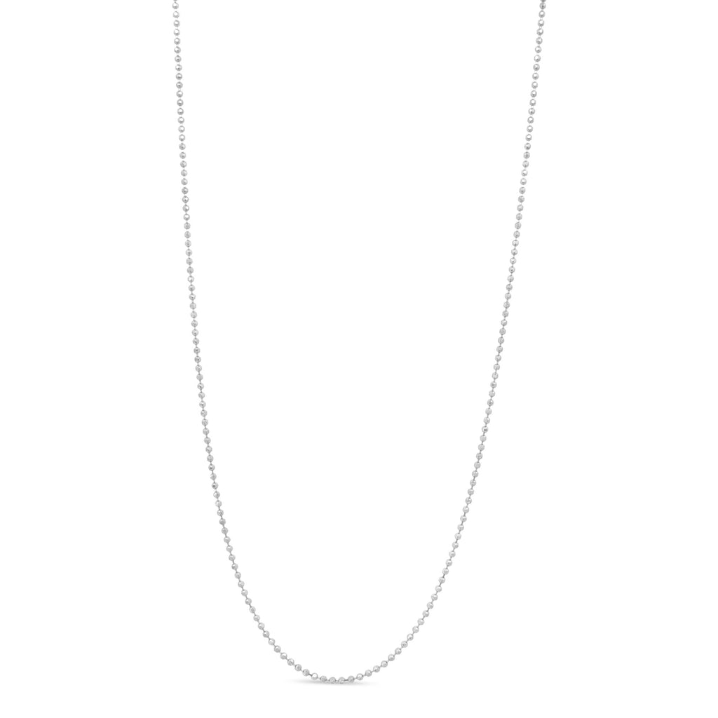 925 Sterling Silver Slim Unisex 18 Inch Ball Bead Chain Necklace-0