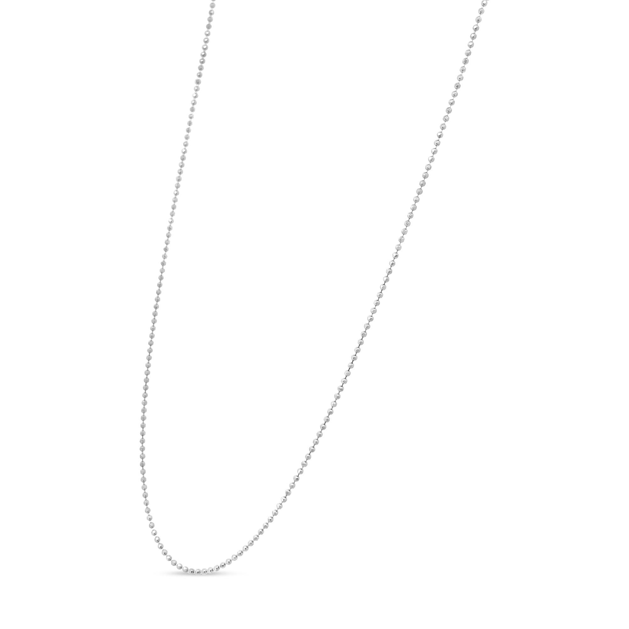 925 Sterling Silver Slim Unisex 18 Inch Ball Bead Chain Necklace-1