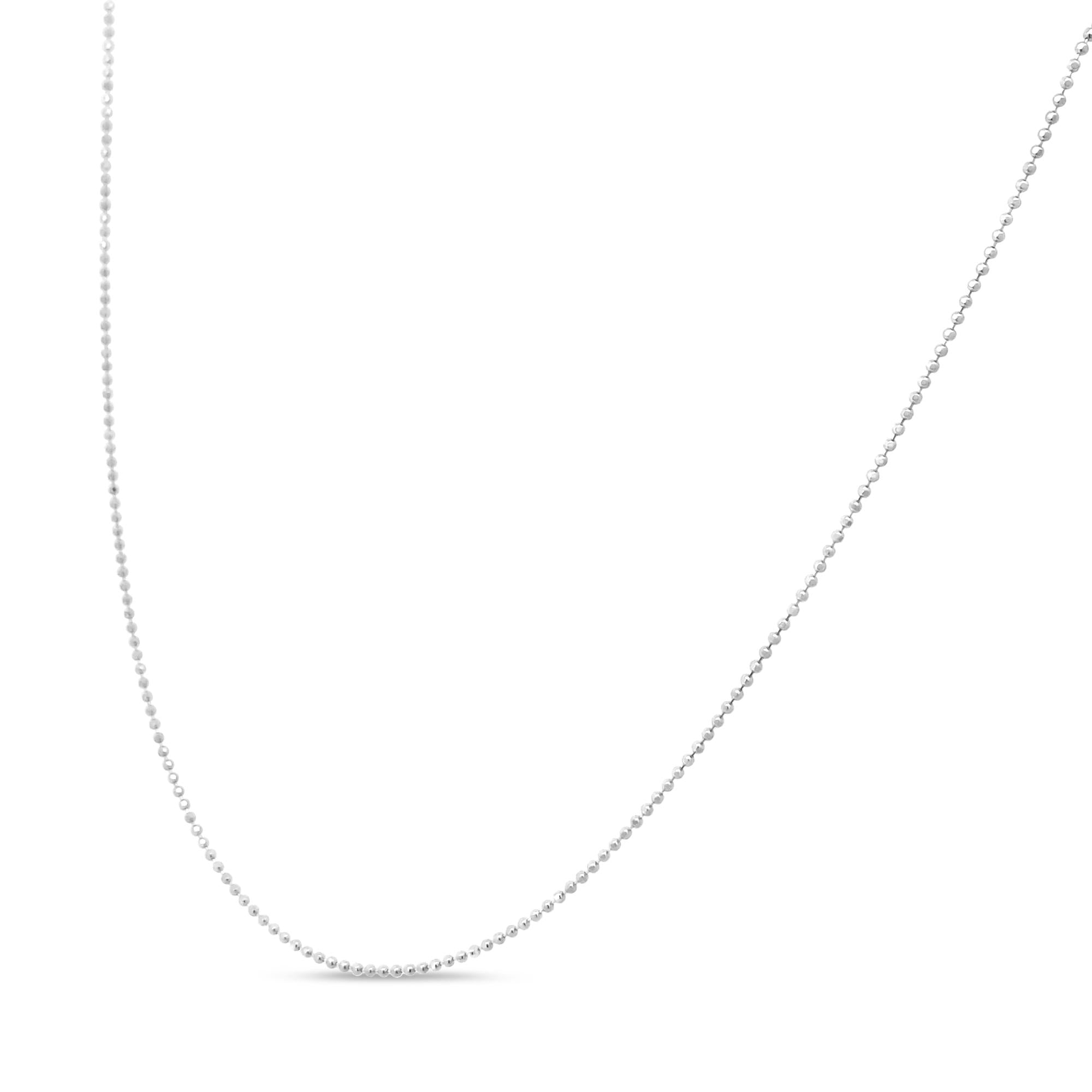 925 Sterling Silver Slim Unisex 18 Inch Ball Bead Chain Necklace-2