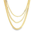 Triple Cuban Chain Necklace 18K Gold Layered 15 Inch 3 Chains-0