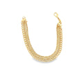 18K Gold Filled Triple Cuban Chain Bracelet 7 Inch Extender-0