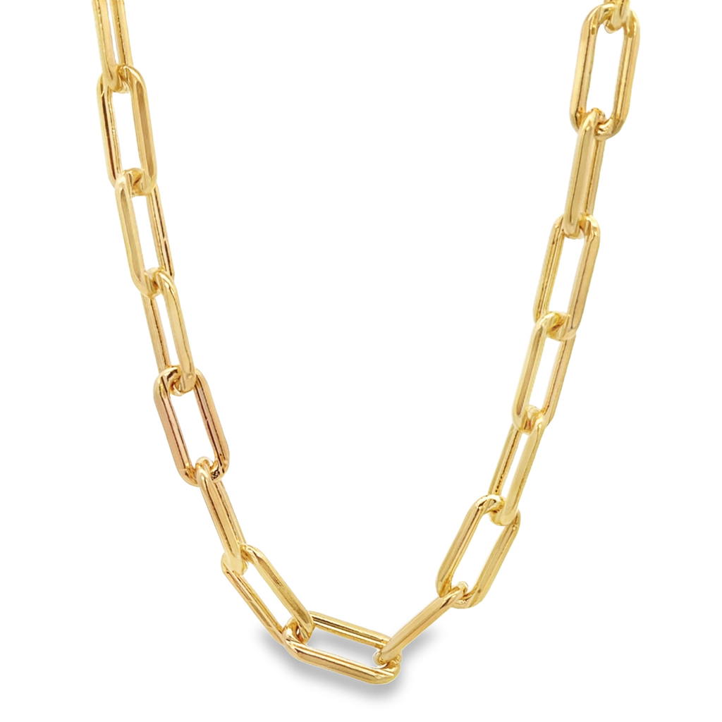 18K Gold Filled Paperclip Chain Necklace Multiple Lengths Colors