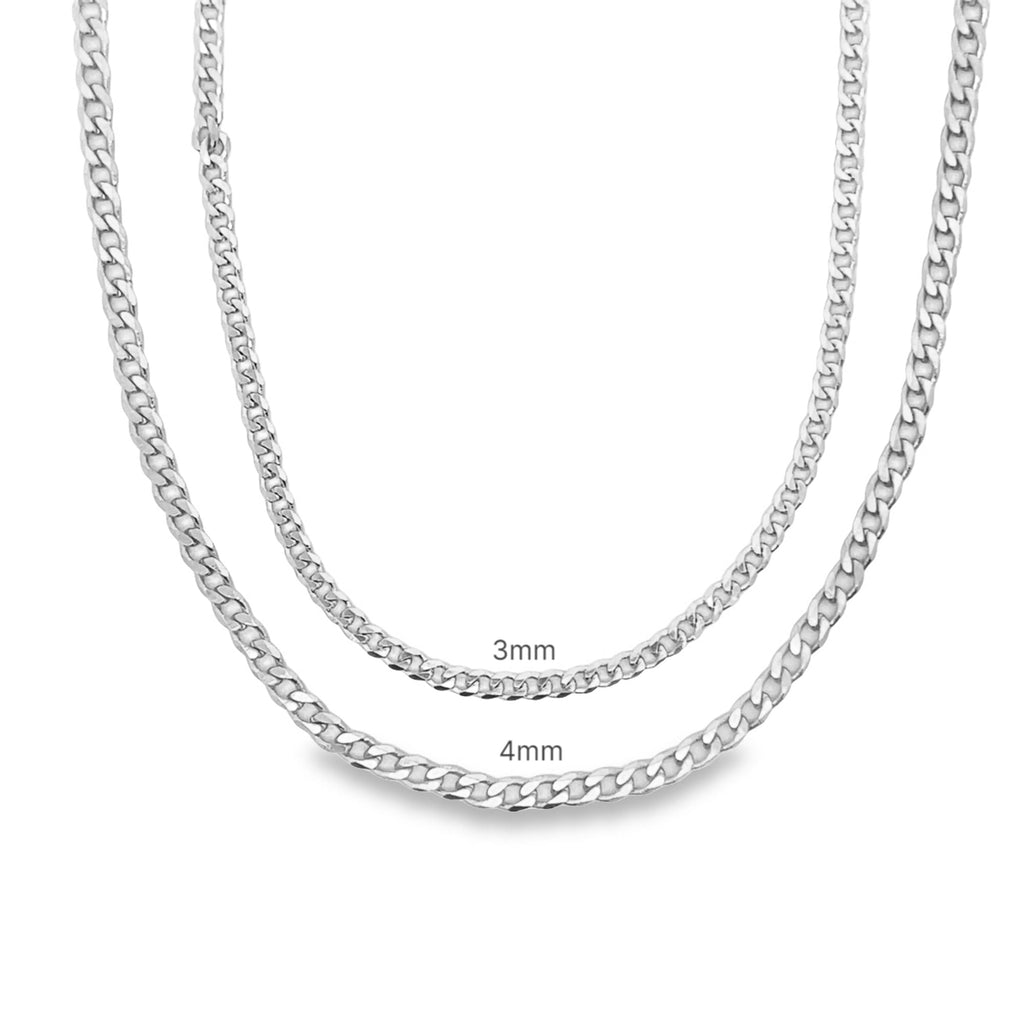 18K Gold Filled Cuban Chain Necklace 16-24 Inch 3mm 4mm-1