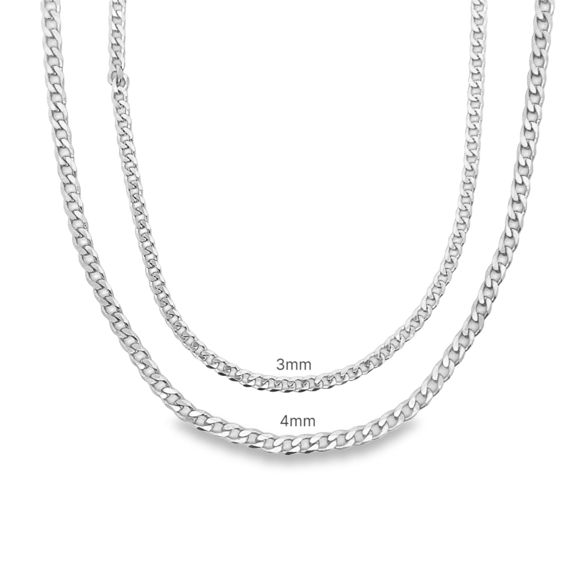 18K Gold Filled Cuban Chain Necklace 16-24 Inch 3mm 4mm-1
