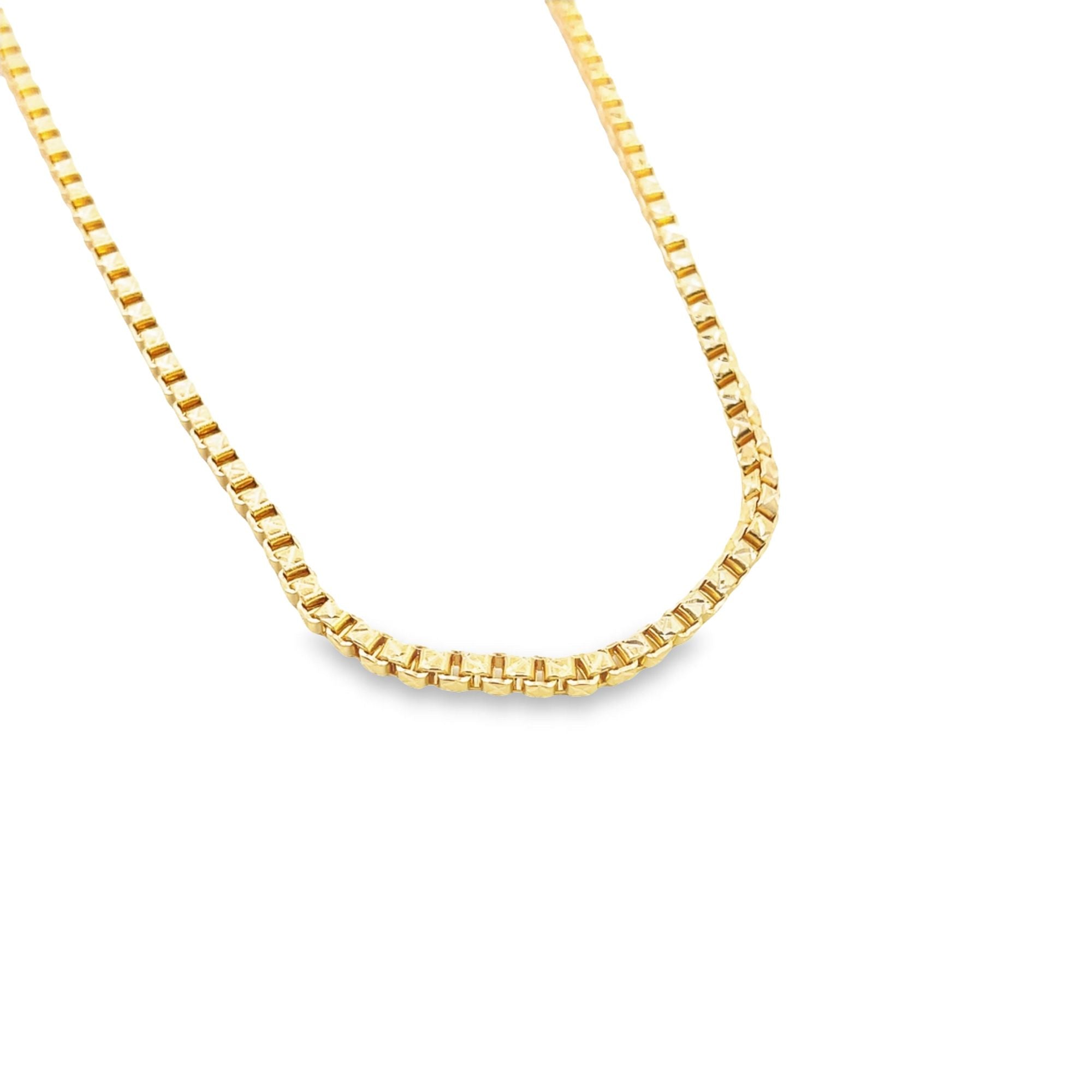 18K Gold Filled Smooth Open Box Chain Necklace 16-24 Inch-0