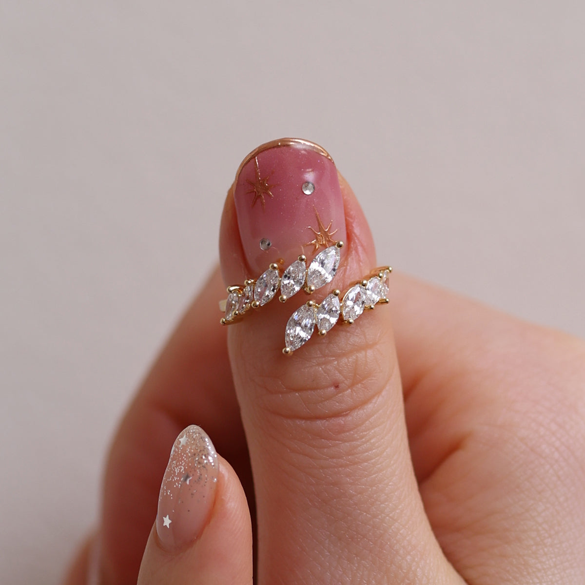 Wing Crown Ring Adjustable 18k Gold Rhodium Rose Gold Plated Jewelry-1