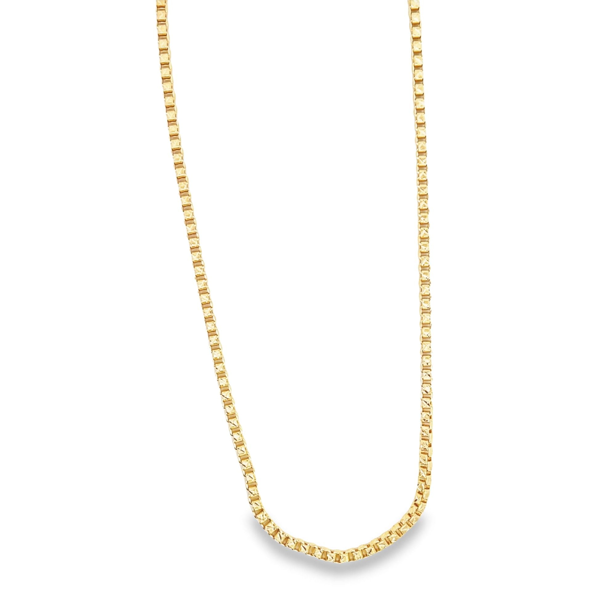 18K Gold Filled Smooth Open Box Chain Necklace 16-24 Inch-1