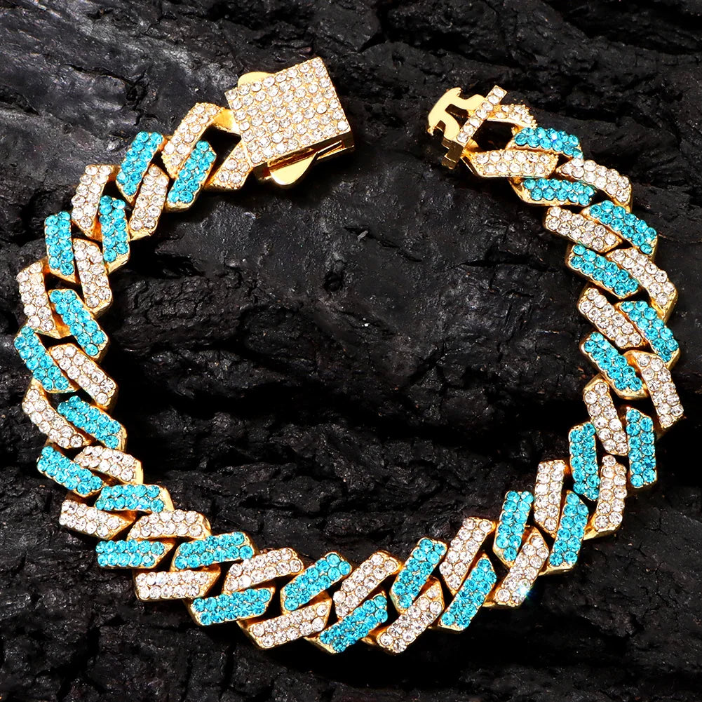 14MM Cuban Link Chain Bracelet Durable Polished Metal Men’s Jewelry-4