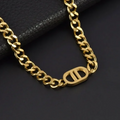 18K Gold Plated Signature Link Chain Necklace Chunky Curb Jewelry