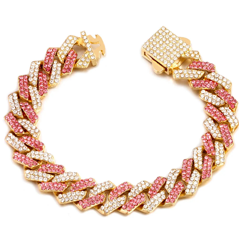 14MM Cuban Link Chain Bracelet Durable Polished Metal Men’s Jewelry-5