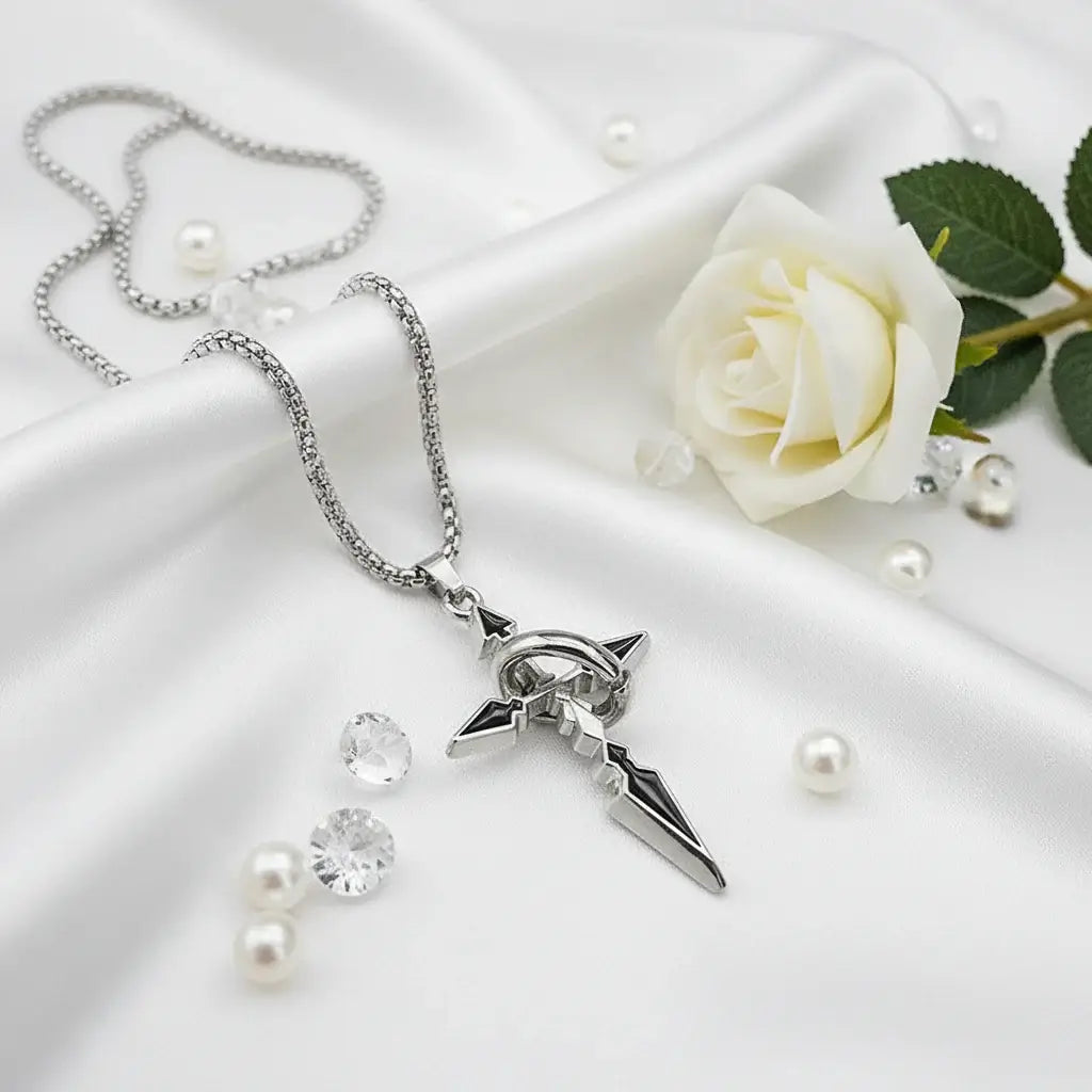 Stainless Steel Cross Necklace Silver Plated Pendant Unisex Jewelry-2
