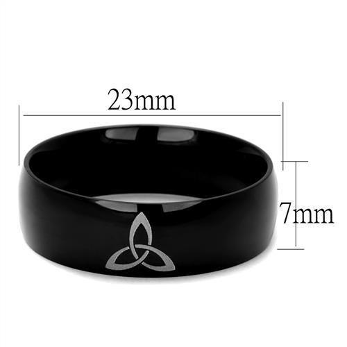 Two-Tone IP Black Stainless Steel Men's Ring No Stone Band-1