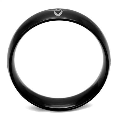 Two-Tone IP Black Stainless Steel Men's Ring No Stone Band-2