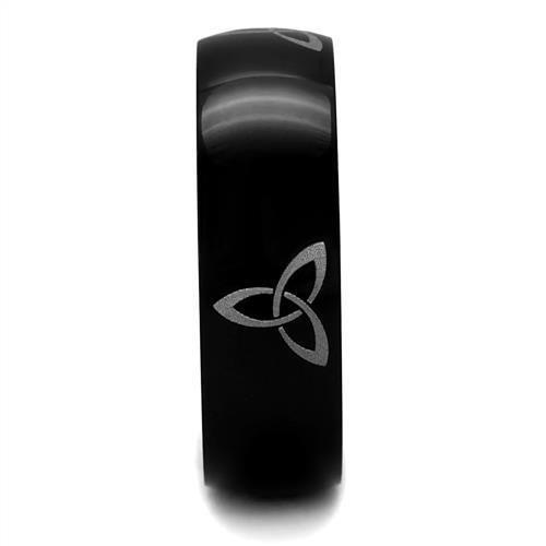 Two-Tone IP Black Stainless Steel Men's Ring No Stone Band-3