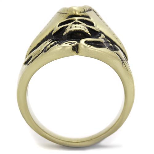 Antique Copper Stainless Steel Ring with Epoxy  in Jet-2