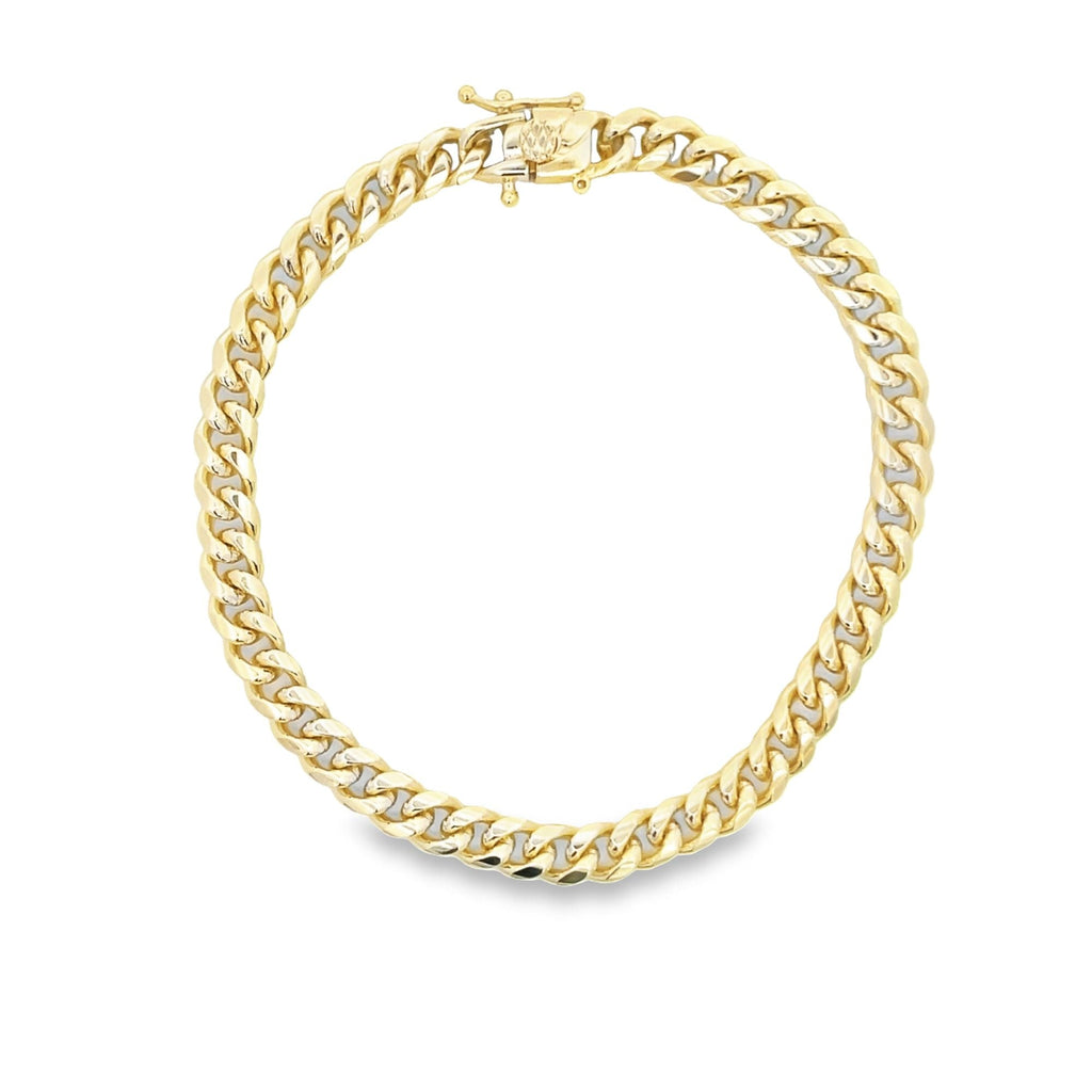 18K Gold Filled Cuban Link 7mm Chain Bracelet-0