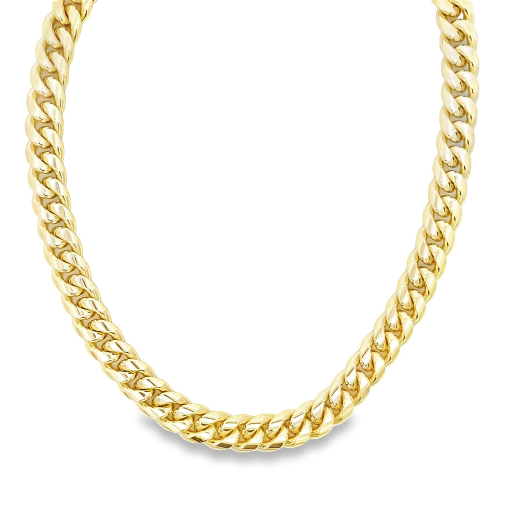 10mm Thick 18K Gold Filled Curb Cuban Necklace Chain 15 Inch-0