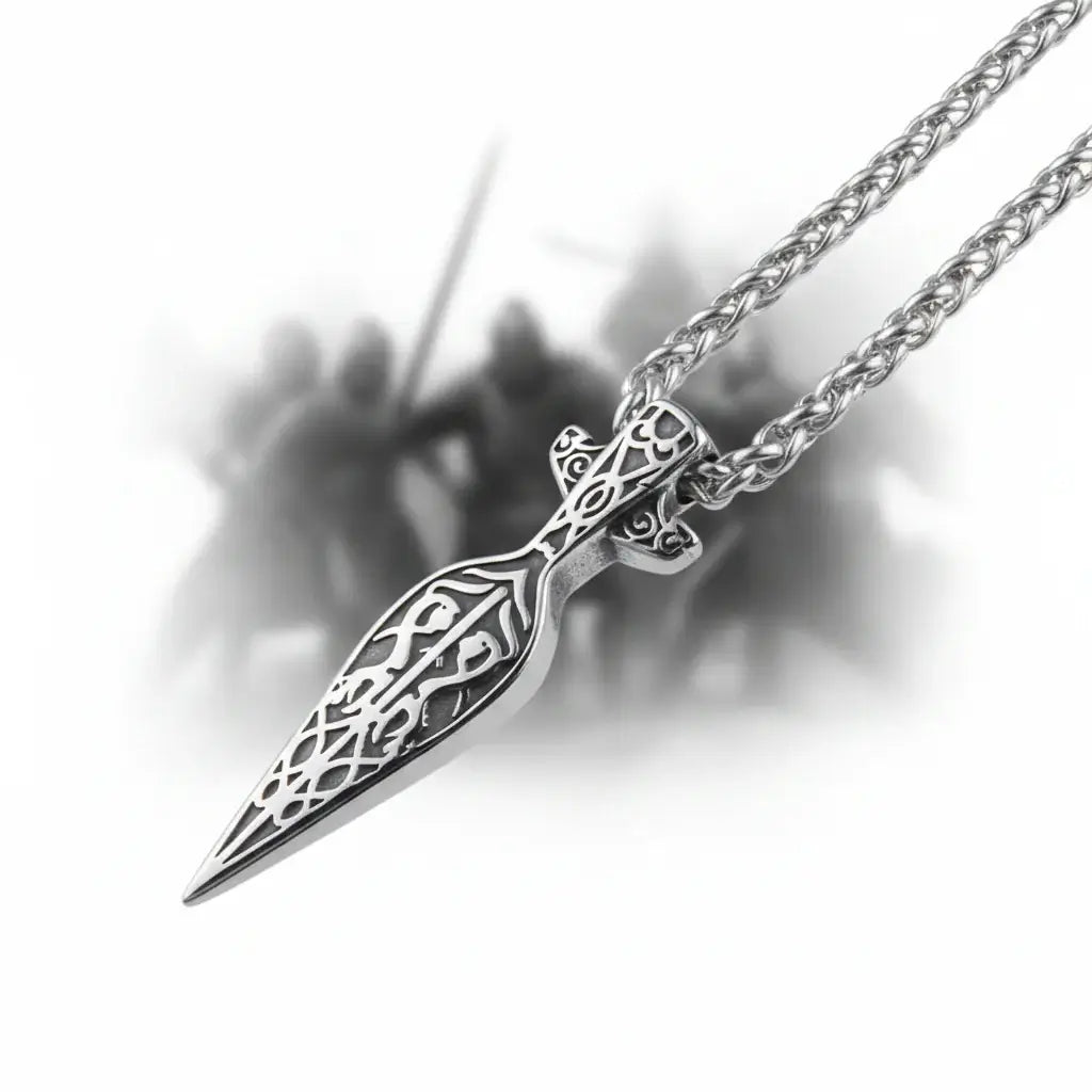 Viking Sword Pendant Necklace for Men Norse Warrior Gift Set Stainless Steel-0