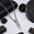 Viking Sword Pendant Necklace for Men Norse Warrior Gift Set Stainless Steel-3