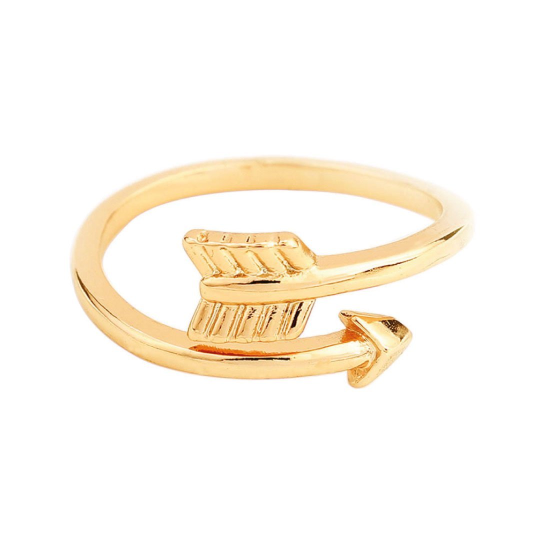 Adjustable Delicate Arrow Ring Silver Gold Rose Gold Plated-1