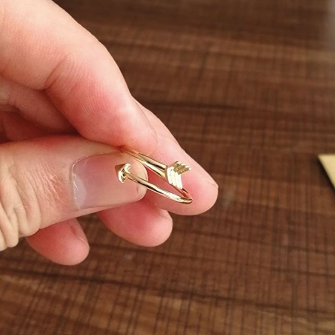 Adjustable Delicate Arrow Ring Silver Gold Rose Gold Plated-4