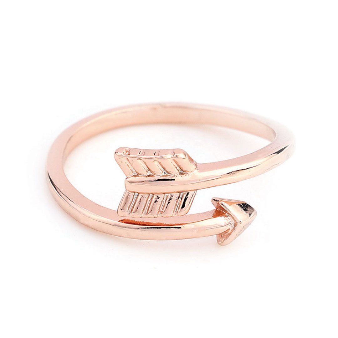 Adjustable Delicate Arrow Ring Silver Gold Rose Gold Plated-2