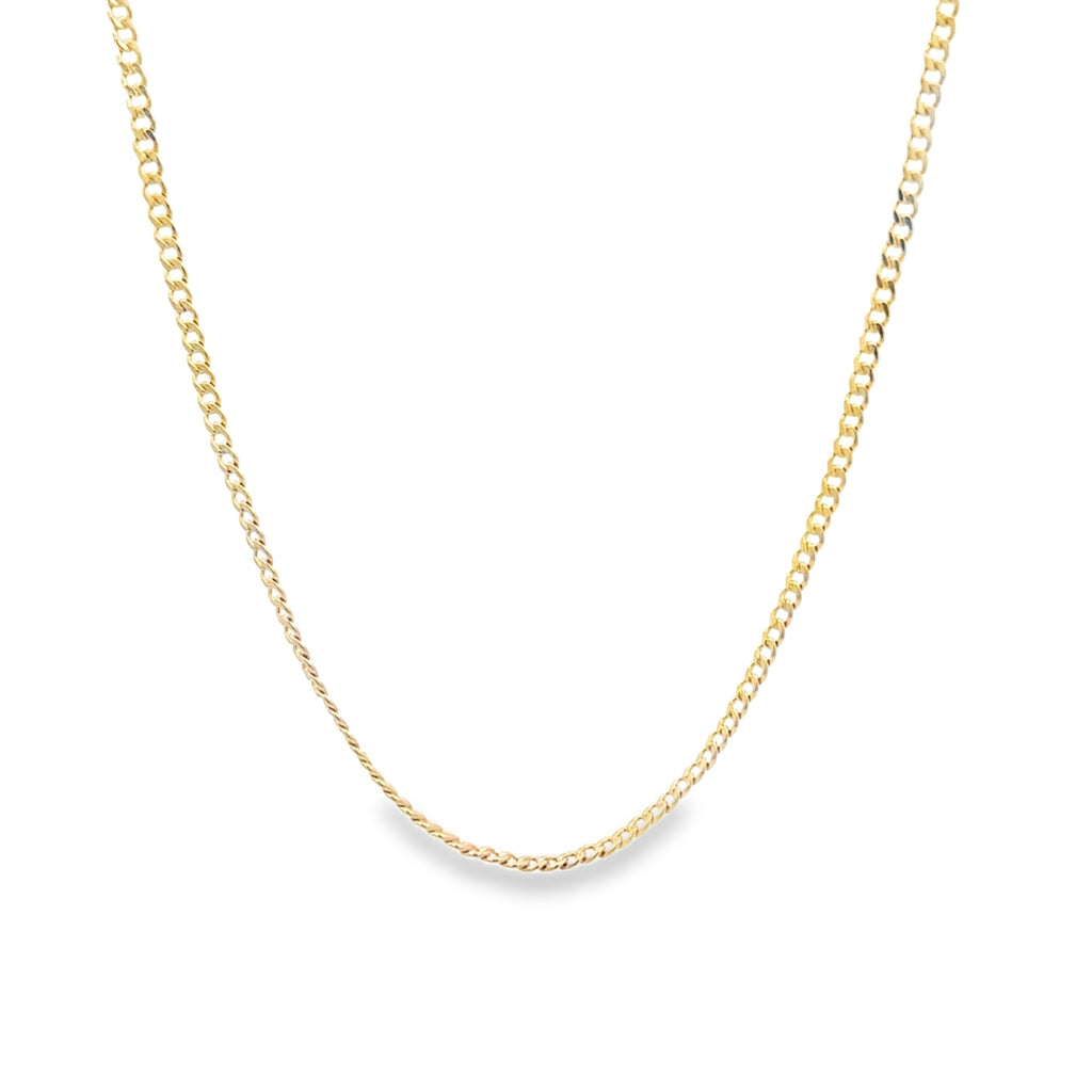 1mm Cuban Chain 18K Gold Filled Rhodium Filled 16-24 Inch Necklace-1