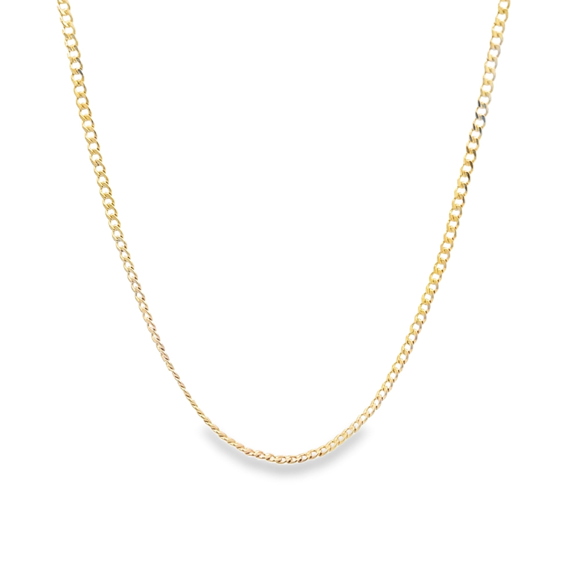 1mm Cuban Chain 18K Gold Filled Rhodium Filled 16-24 Inch Necklace-1