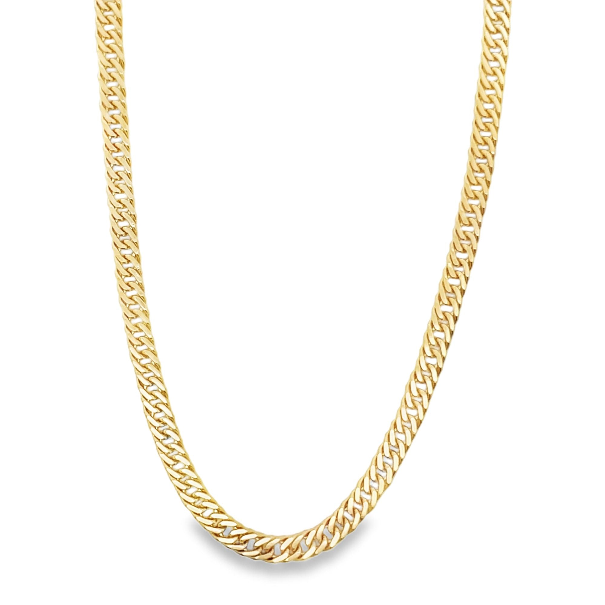 Double Link Cuban Chain 18K Gold Filled 18-24 Inch 4mm Thickness-0