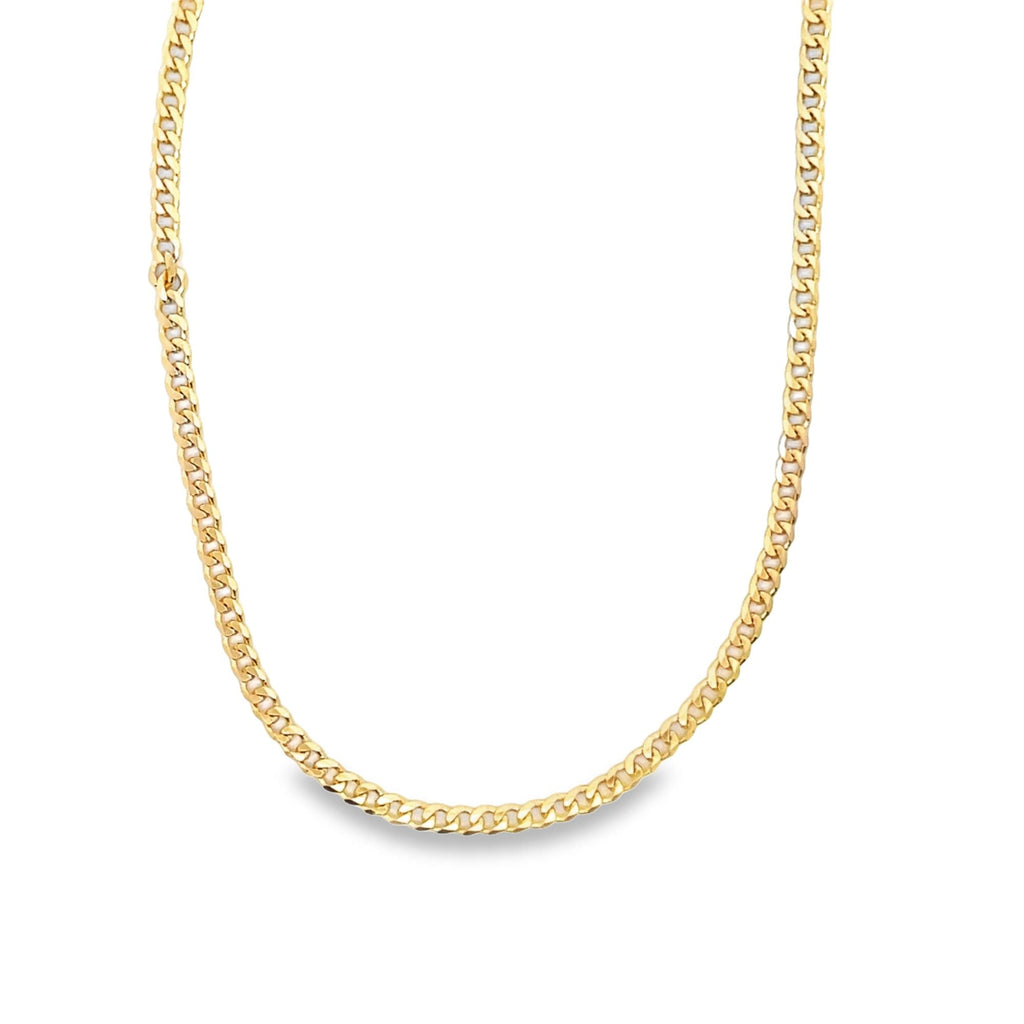 18K Gold Filled Cuban Chain Necklace 16-24 Inch 3mm 4mm-3