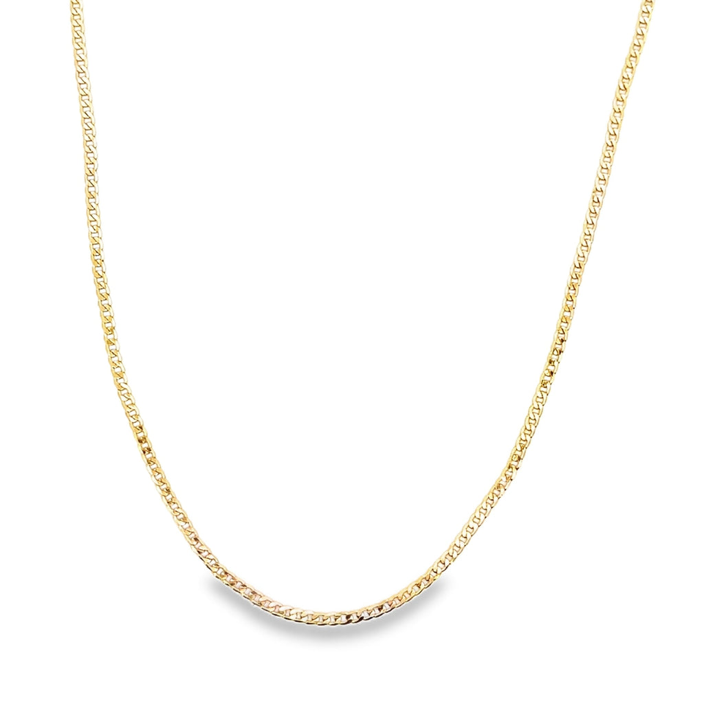 18K Gold Filled 2mm Diamond Cut Cuban Chain 16 Inch Gold Rhodium-0