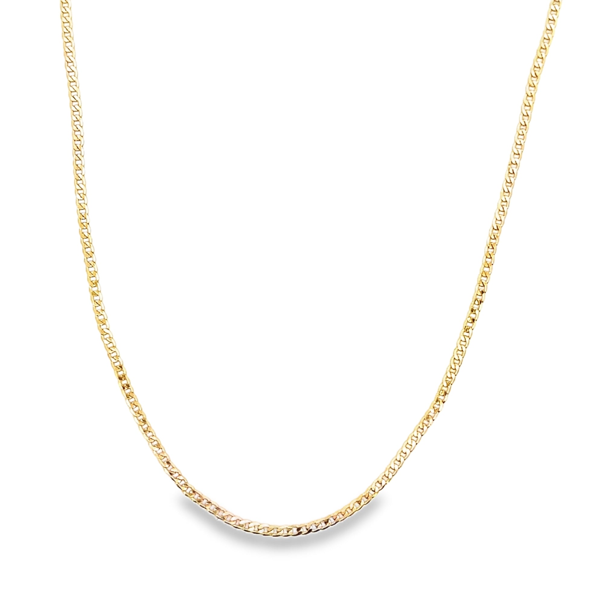 18K Gold Filled 2mm Diamond Cut Cuban Chain 16 Inch Gold Rhodium-0