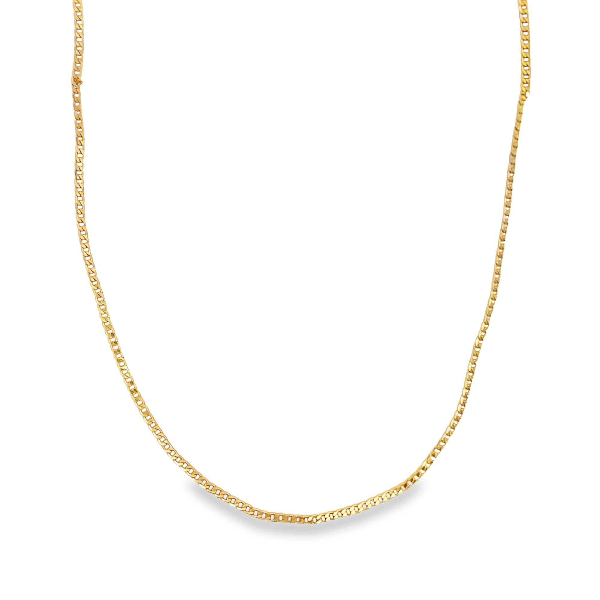 2mm Diamond Cut Cuban Chain 18K Gold Filled 16 Inch Necklace-0