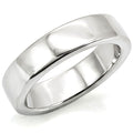 Rhodium Brass Minimalist Band Ring No Stone Wedding Ring