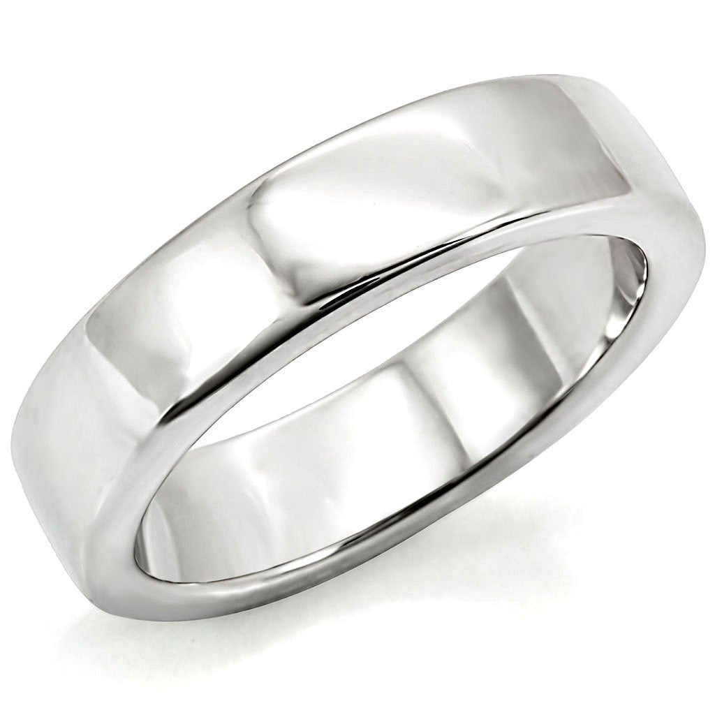 Rhodium Brass Minimalist Band Ring No Stone Wedding Ring