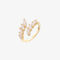Wing Crown Ring Adjustable 18k Gold Rhodium Rose Gold Plated Jewelry-0