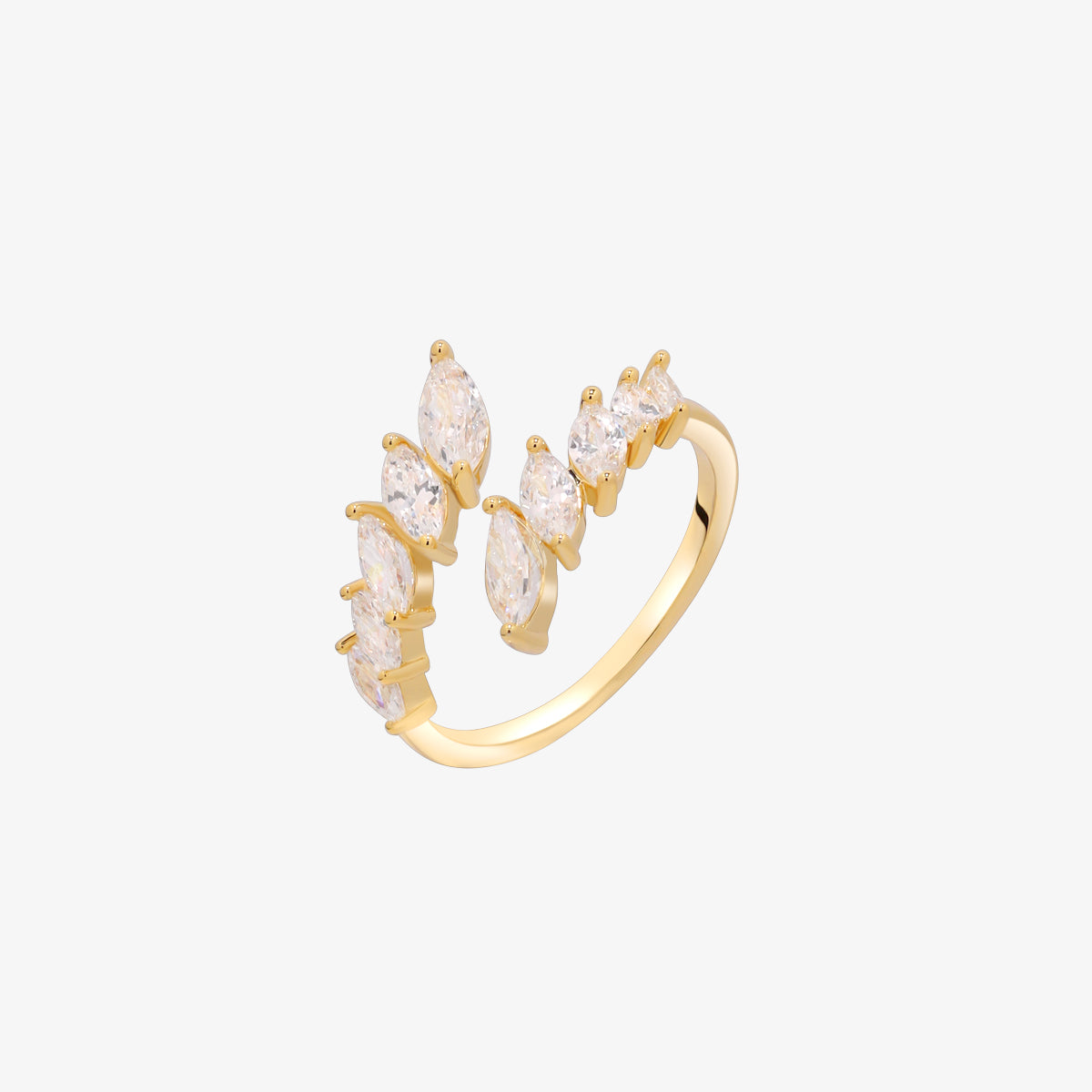 Wing Crown Ring Adjustable 18k Gold Rhodium Rose Gold Plated Jewelry-0