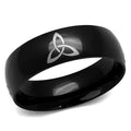 Two-Tone IP Black Stainless Steel Men's Ring No Stone Band-0